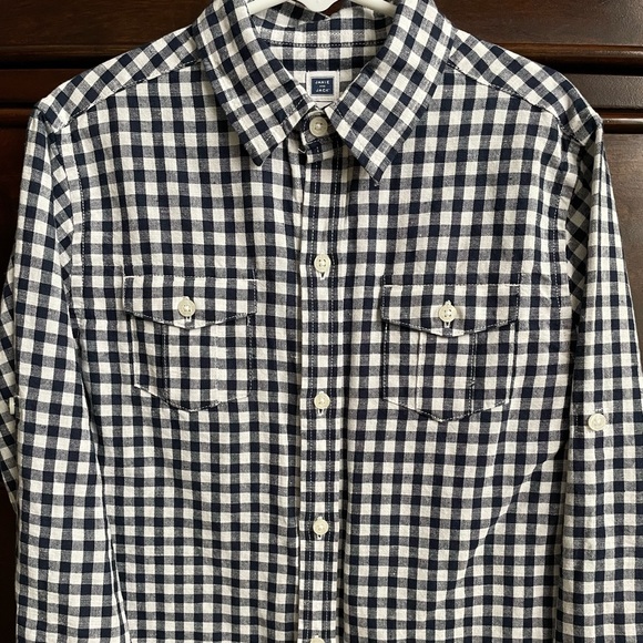 JANIE & JACK Blue & White Check Long Sleeve Shirt & Vest - Picture 4 of 8